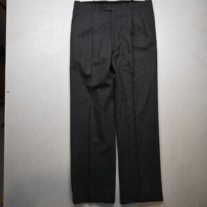 Bespoke 36x34 Gray Sharkskin Wool Pleated Cuffed Classic Dress Mens Pants